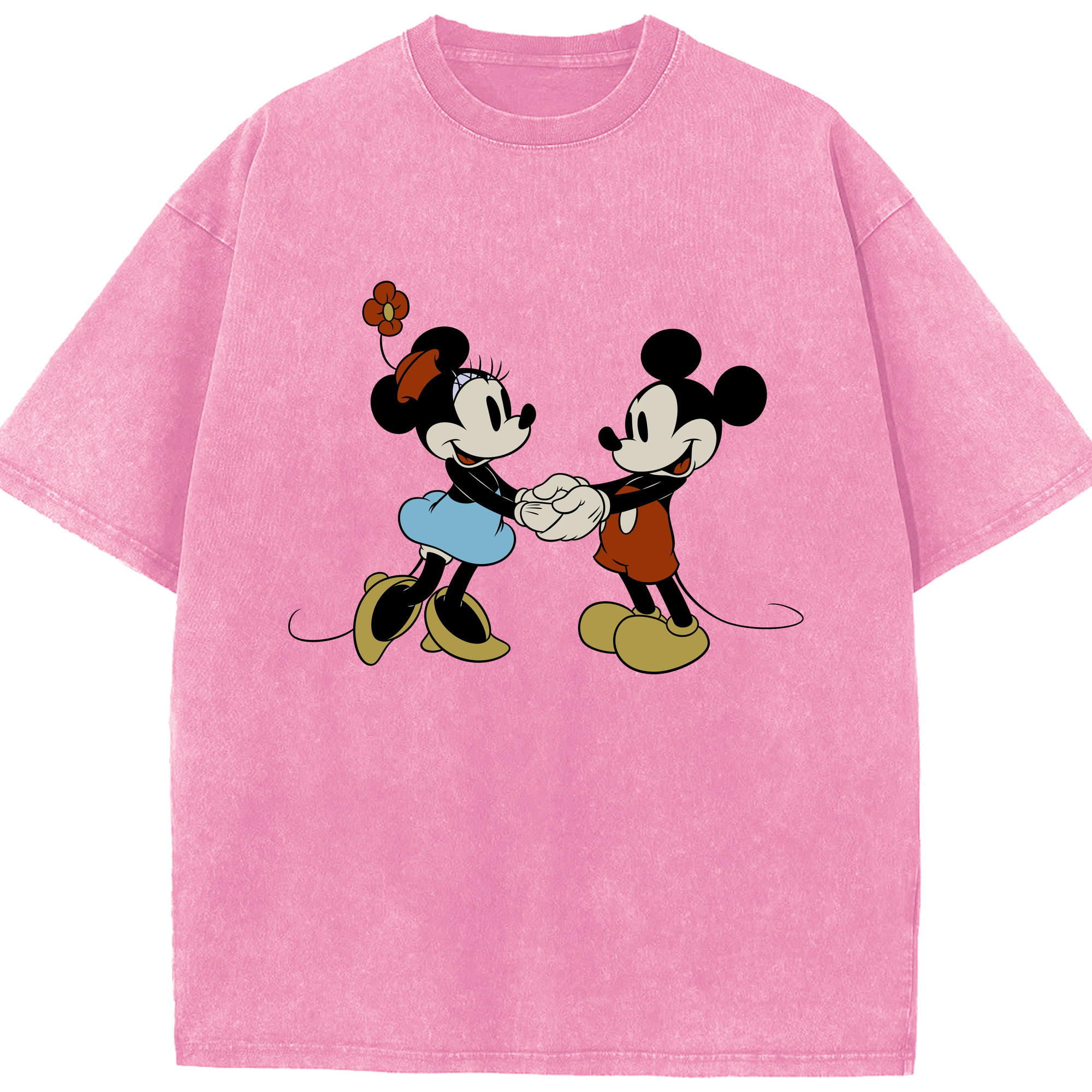 （画像用） ミッキーマウス Mickey Mouse 綿100% ヴィンテージ風 半袖Tシャツ（フロントプリント）
